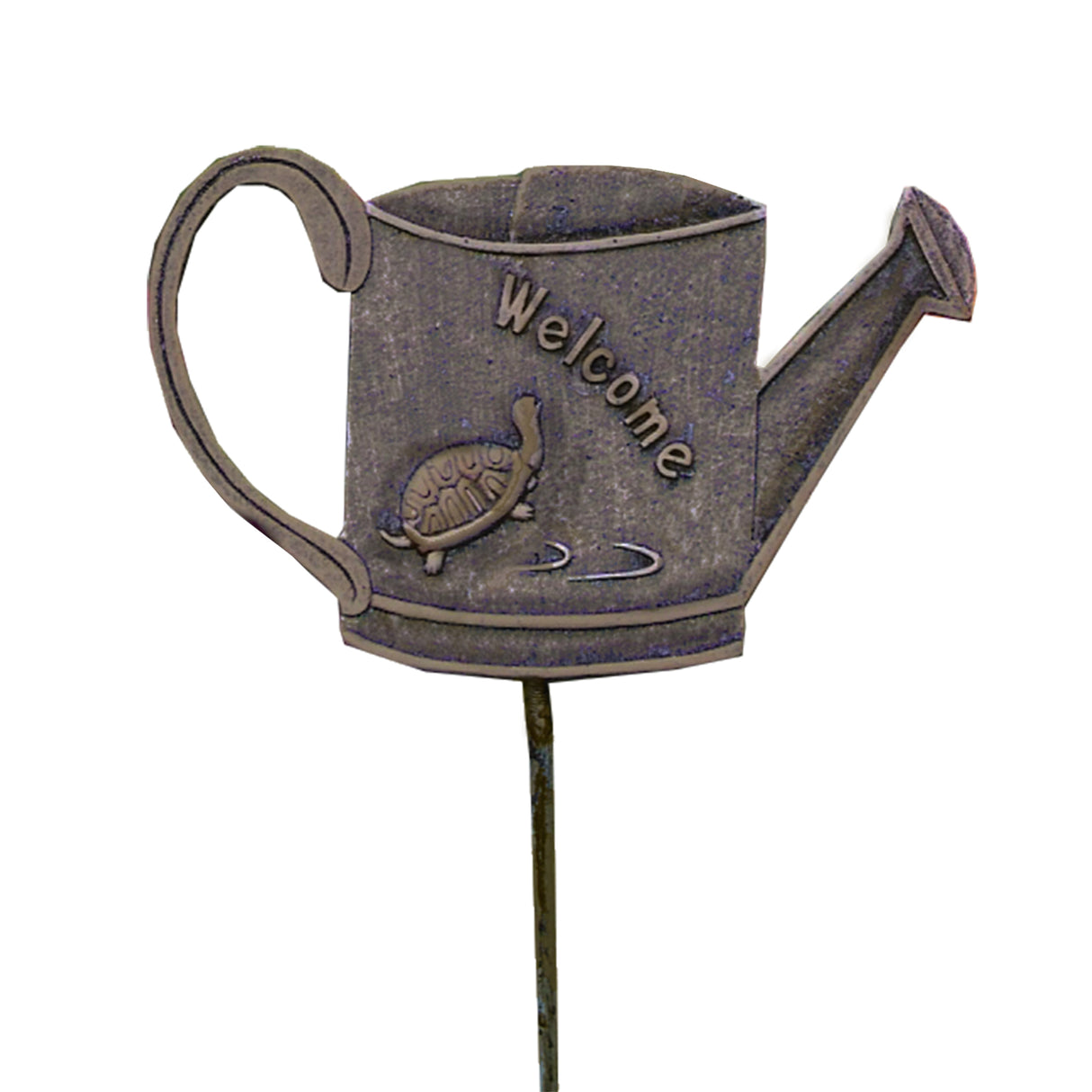 Antique Bronze Metal Garden Marker Welcome Turtle - Sharicks