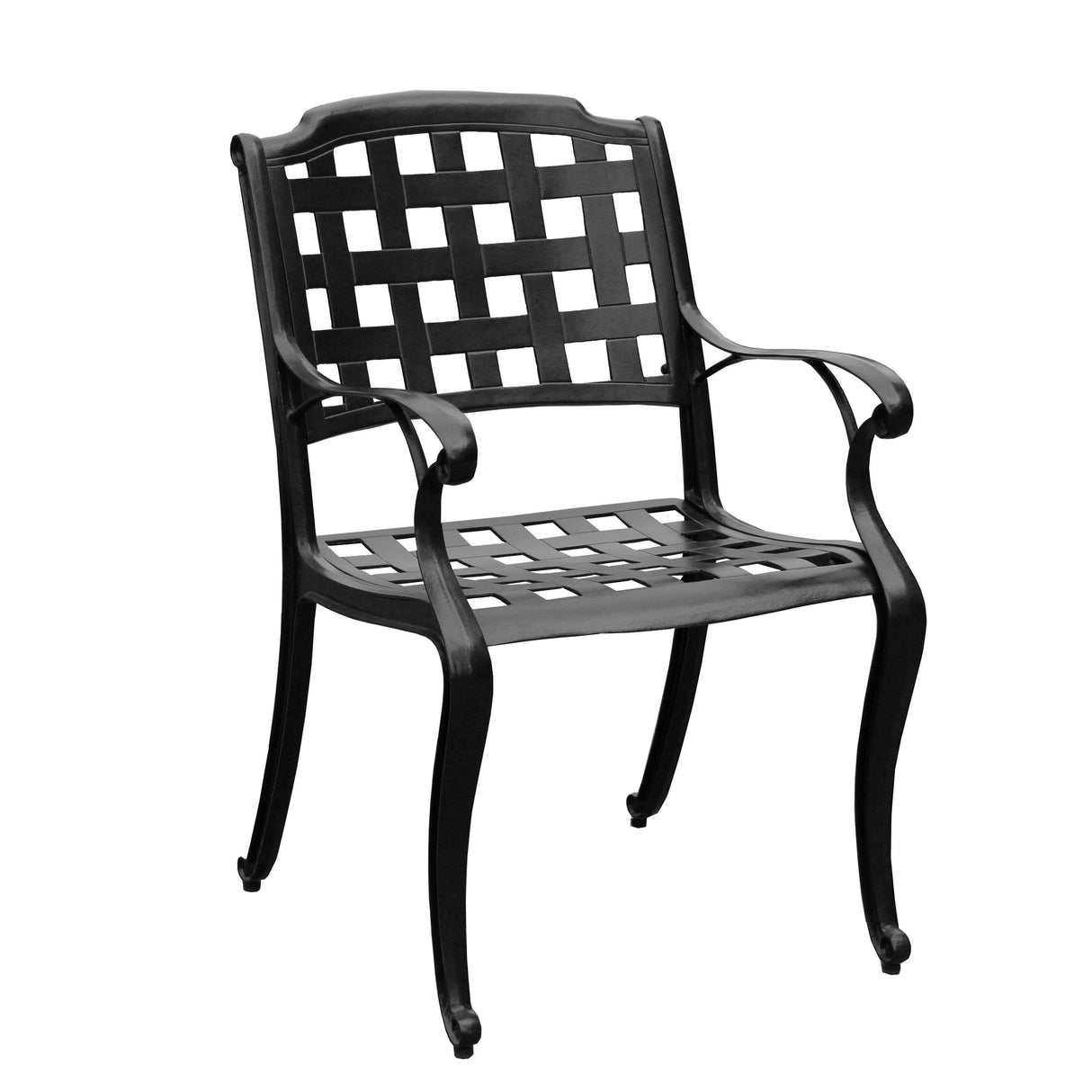 Outdoor Aluminum 7pc Black Rectangular Patio Dining Set and Six Chairs - Sharicks
