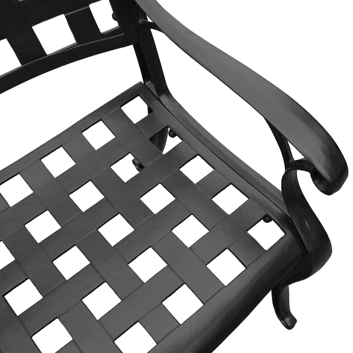 Outdoor Aluminum 5pc Square Black Patio Dining Set with Four Chairs - Sharicks