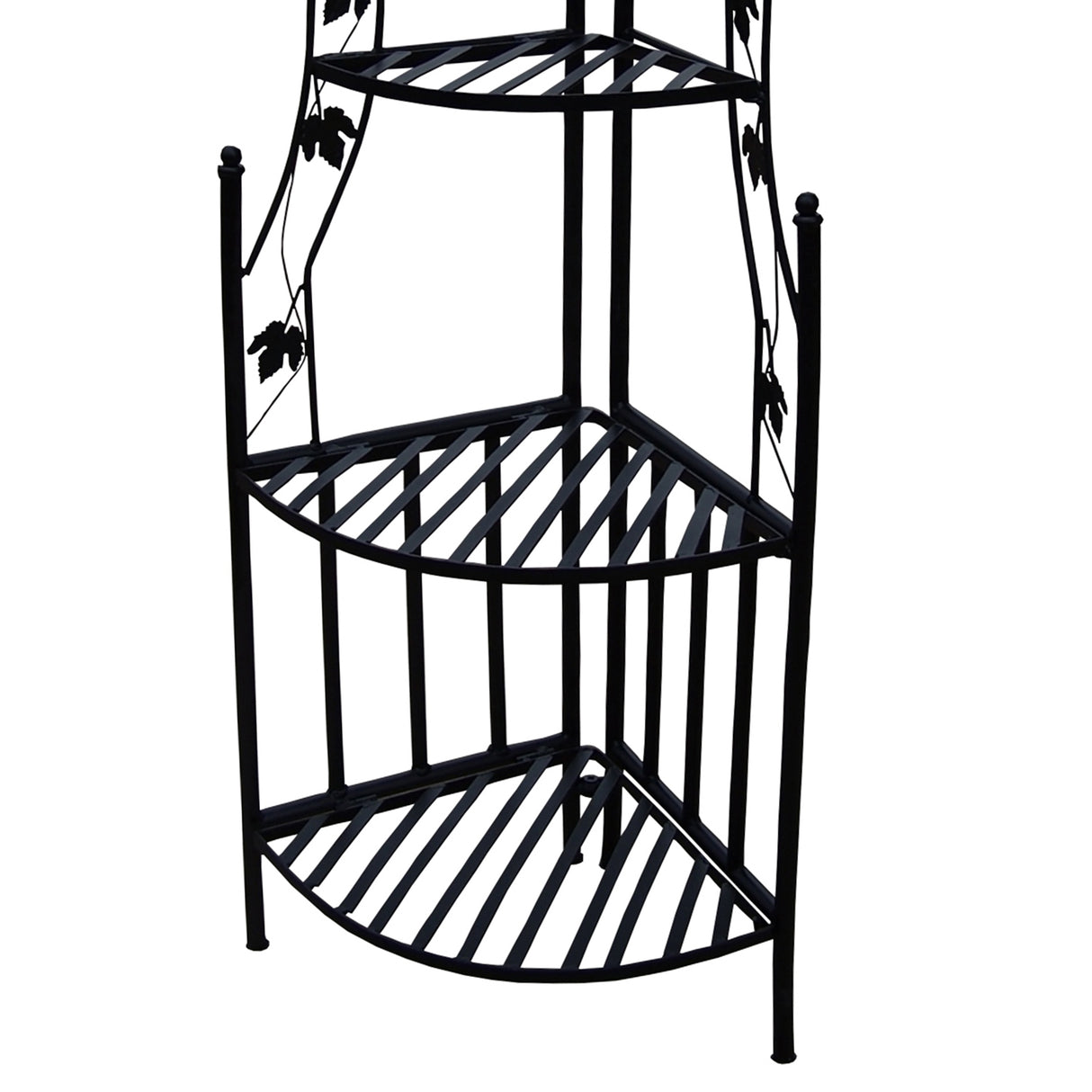 4-Tier Steel Corner Shelf Black Plant Stand - Sharicks
