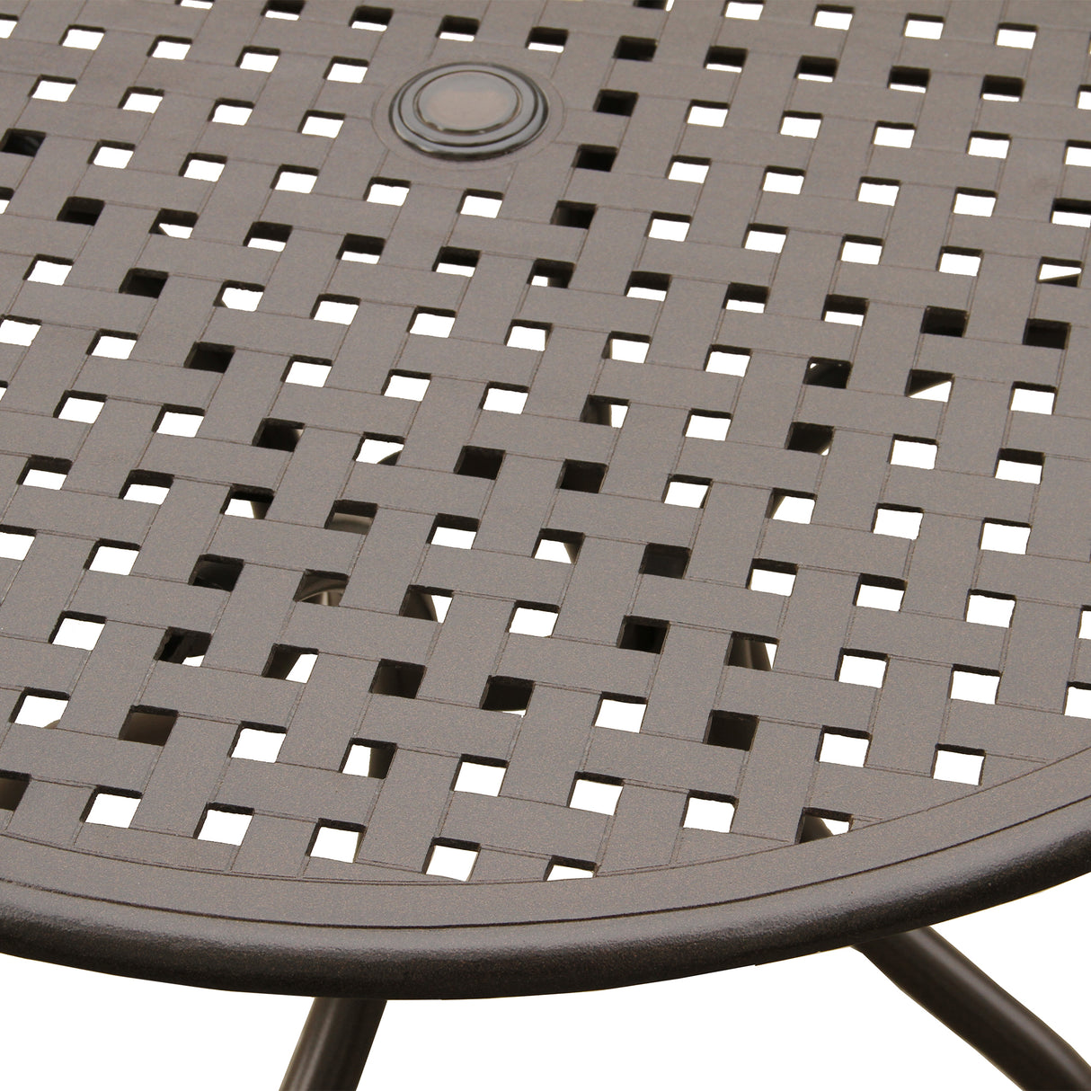 Modern Outdoor Mesh Aluminum 42-in Round Patio Dining Table Sharicks