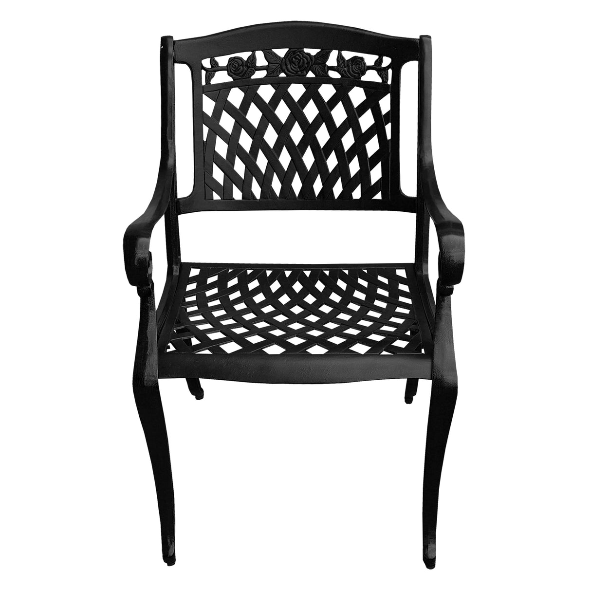 Outdoor Aluminum 5pc Round Black Patio Dining Set with Four Chairs - Sharicks