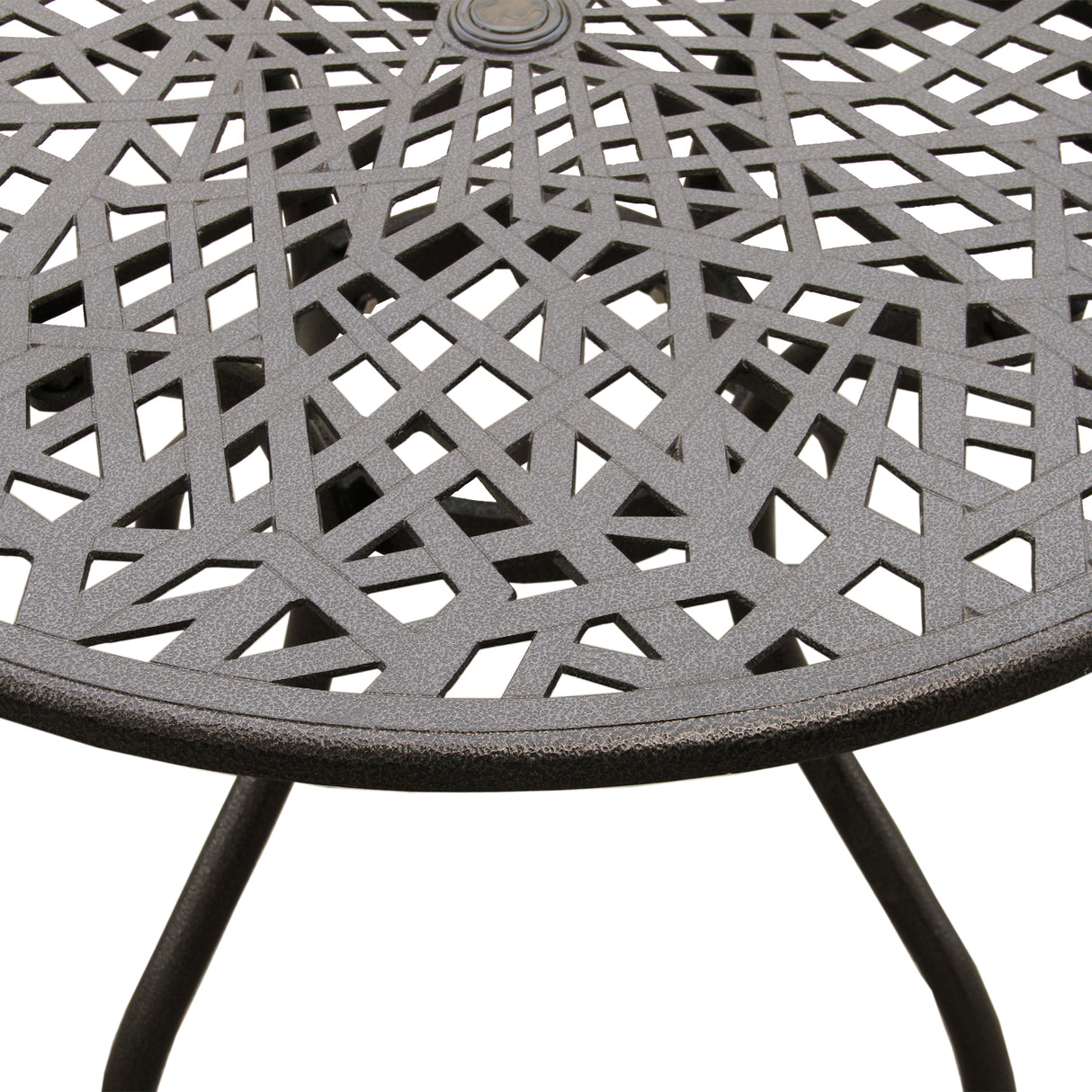 Modern Outdoor Mesh 48-in Aluminum Round Patio Dining Table Sharicks