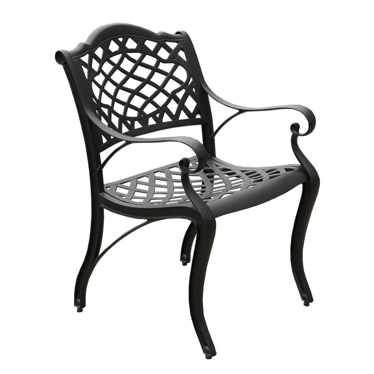 Outdoor Aluminum 5pc Square Black Patio Dining Set with Four Chairs - Sharicks