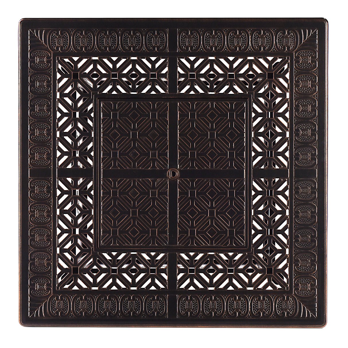 Aluminum 42-in Square Patio Fire Table Set with Swivel Rocking Chairs - Sharicks