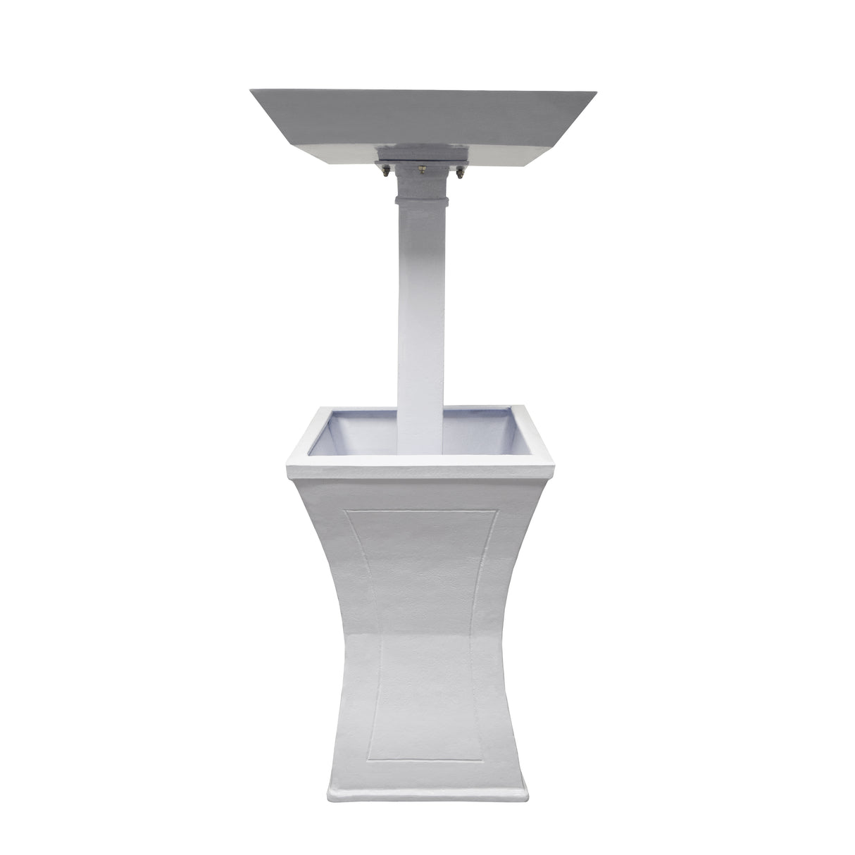 Modern Square Cast Aluminum 40-in Bird Bath and Planter Vase Combo Sharicks
