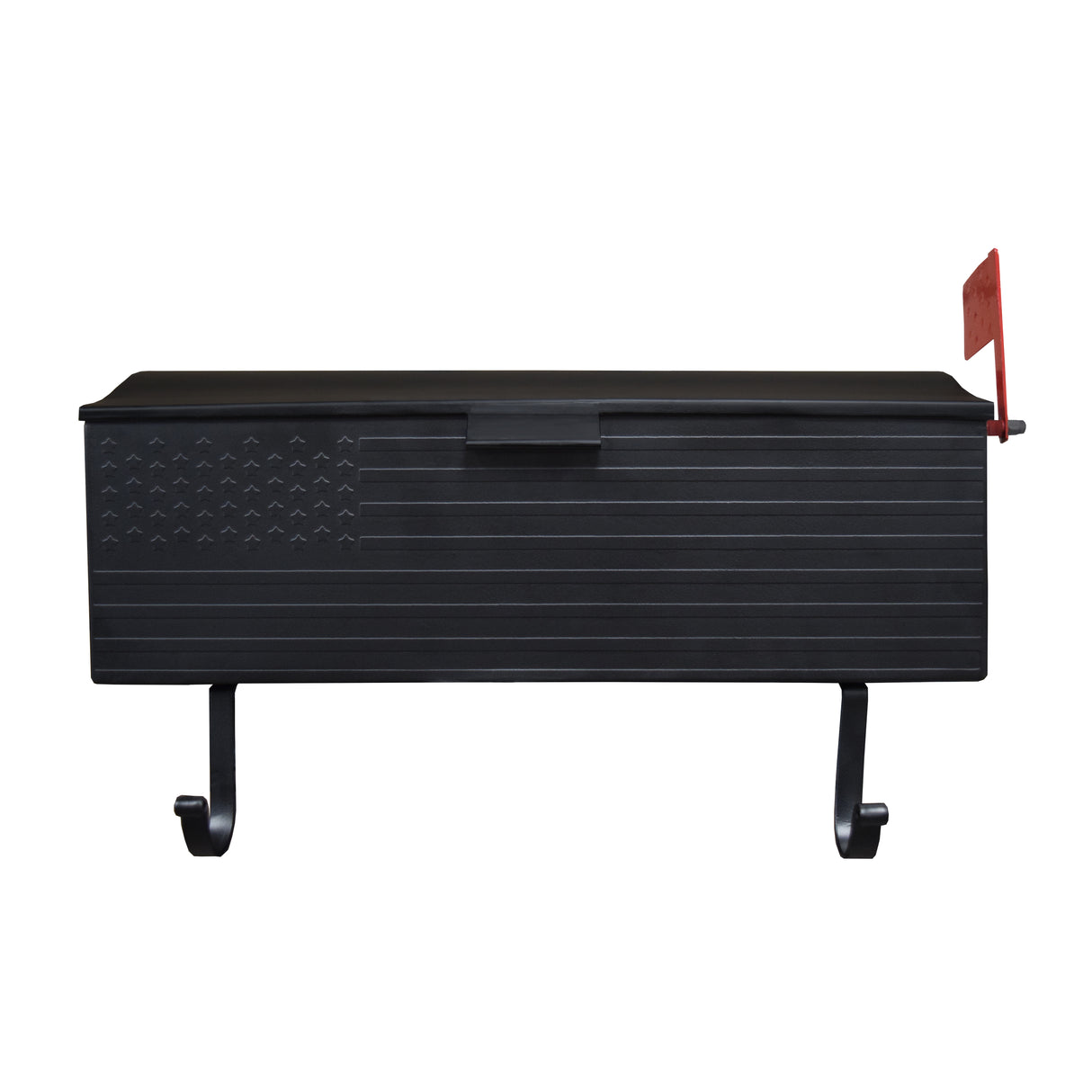 Black American Flag Metal Wall Mounted Mailbox with Hangers Sharicks