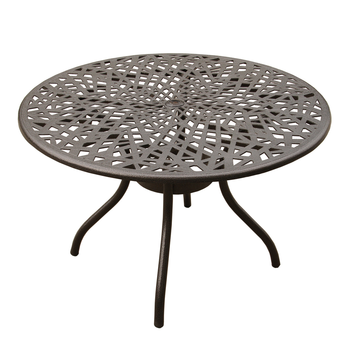 Modern Outdoor Mesh 48-in Aluminum Round Patio Dining Table Sharicks