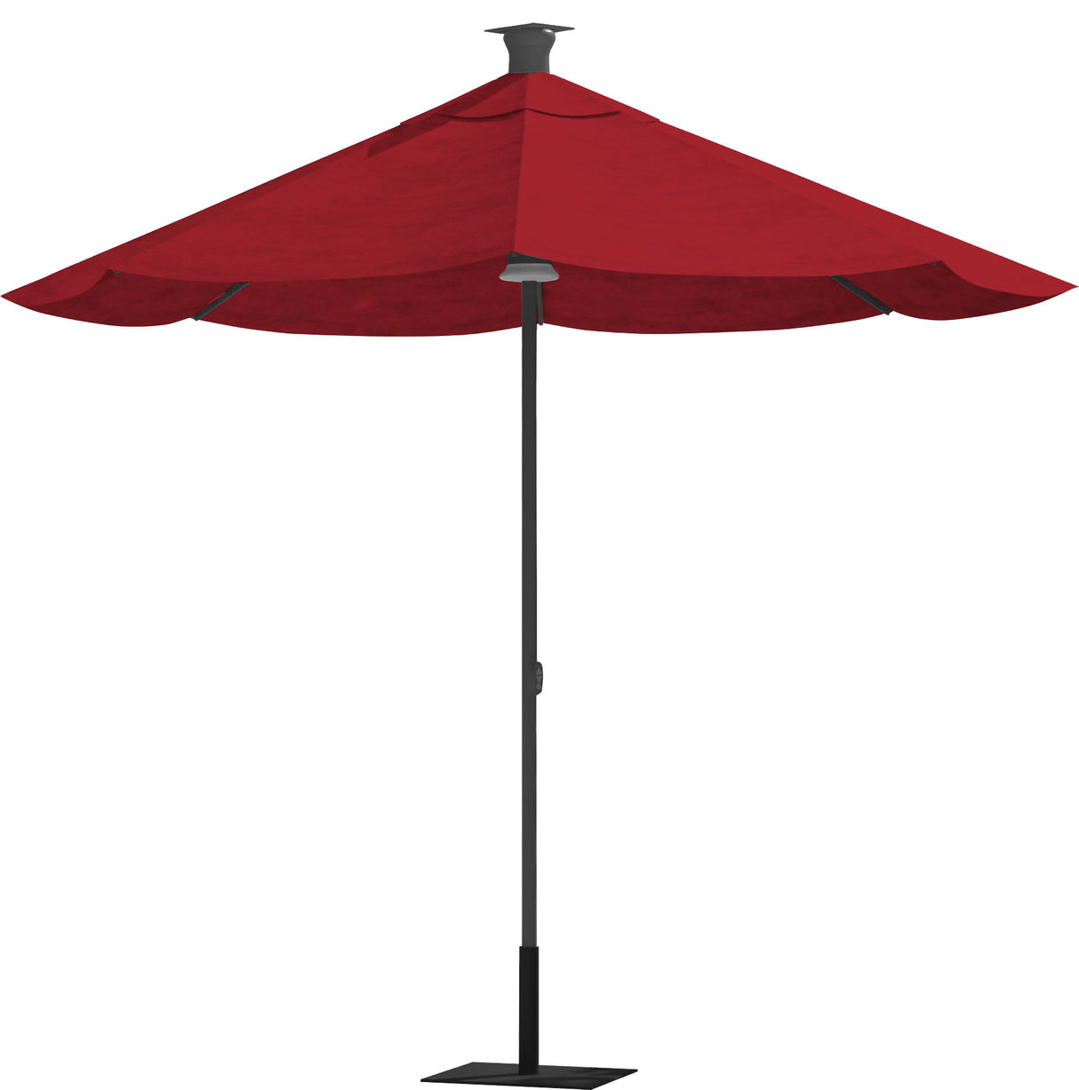 Luxury Sunbrella 9 Ft Diameter Smart Patio Umbrella - Red - Sharicks