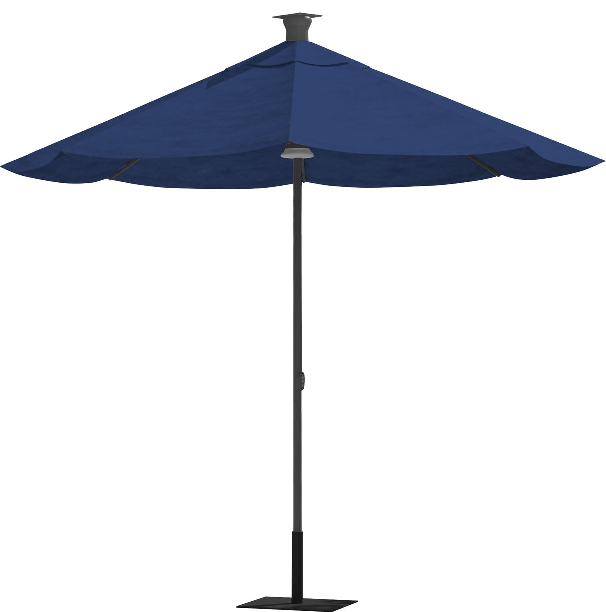 Luxury Sunbrella 9 Ft Diameter Smart Patio Umbrella - Dark Blue - Sharicks