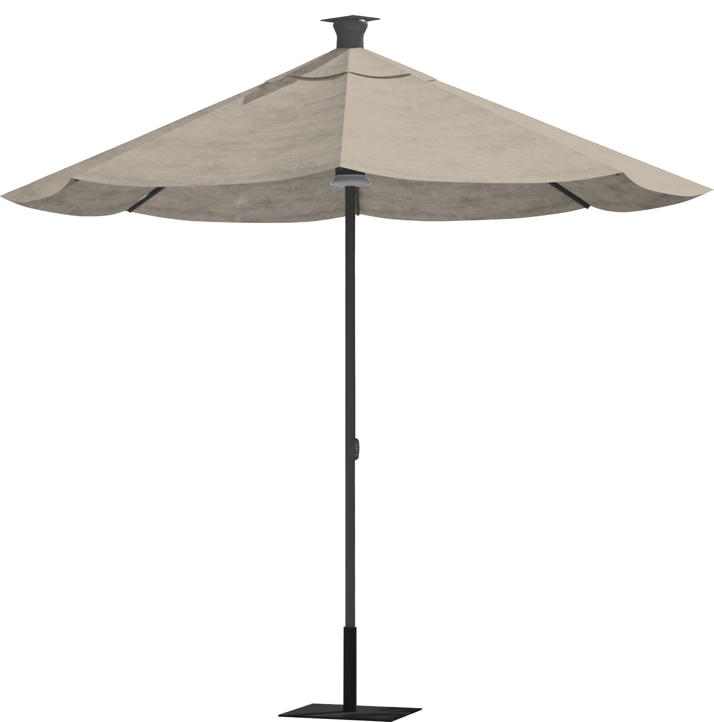 Luxury Sunbrella 9 Ft Diameter Smart Patio Umbrella - Light Grey