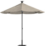 Luxury Sunbrella 9 Ft Diameter Smart Patio Umbrella - Light Grey - Sharicks