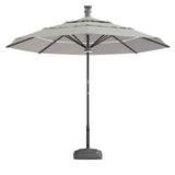 Luxury Sunbrella 11 Ft Diameter Smart Patio Umbrella - Light Grey - Sharicks