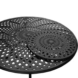 Outdoor Modern Aluminum 59-in Round Patio Dining Table with Lazy Susan