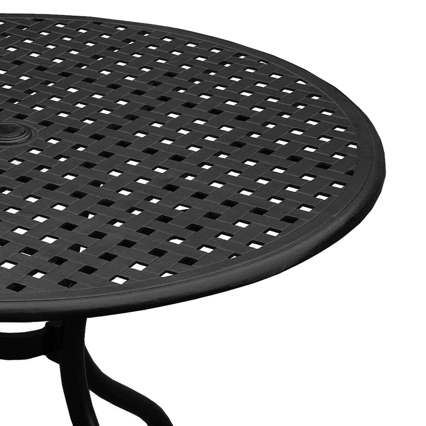 Modern Outdoor Mesh Aluminum 42-in Round Patio Dining Table