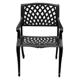 Contemporary Modern Outdoor Mesh Lattice Aluminum Patio Dining Chair