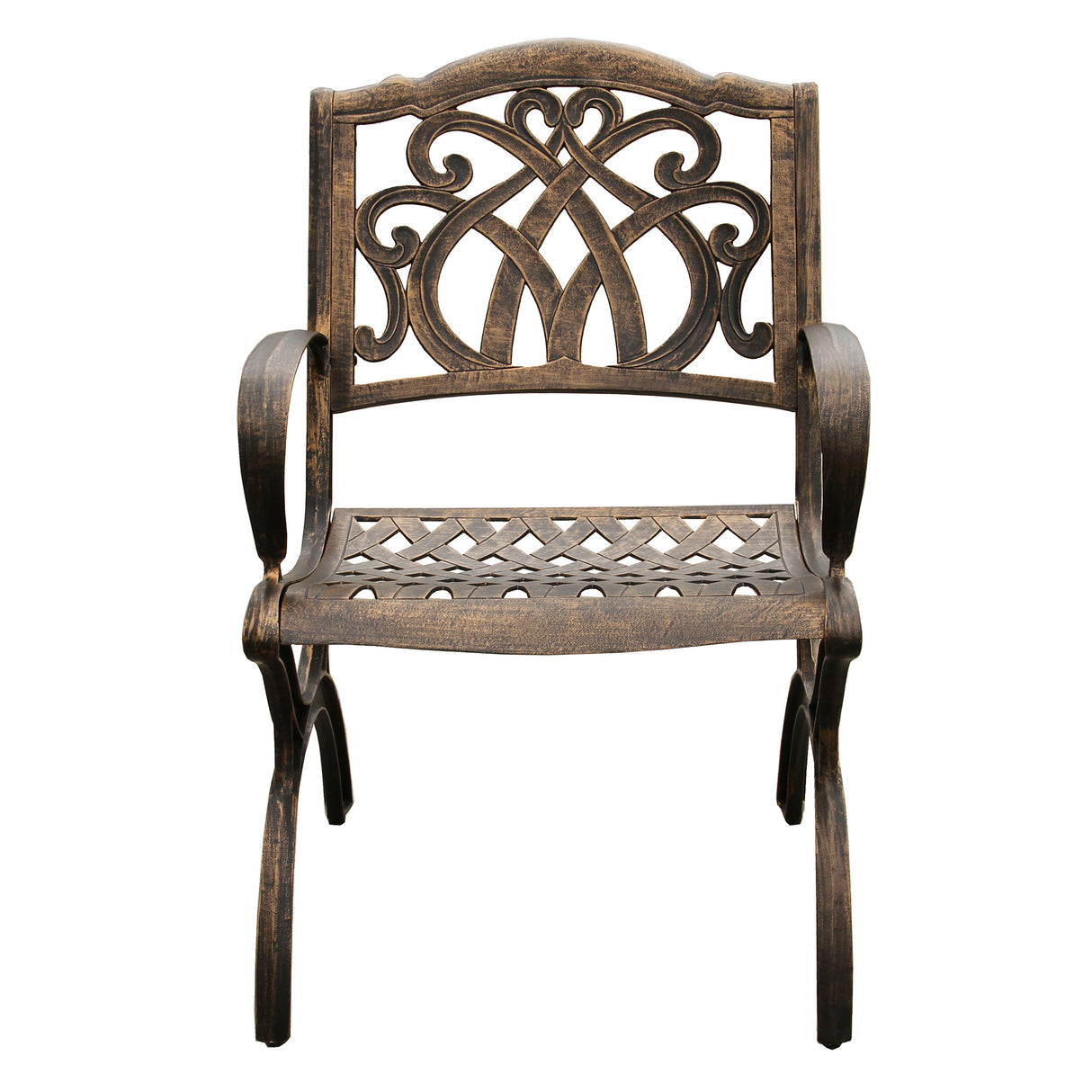 Ornate Traditional Outdoor Cast Aluminum Patio Dining Chair