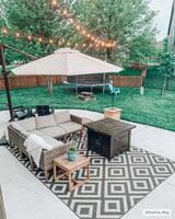 Spilsby Black Trellis Outdoor Rug