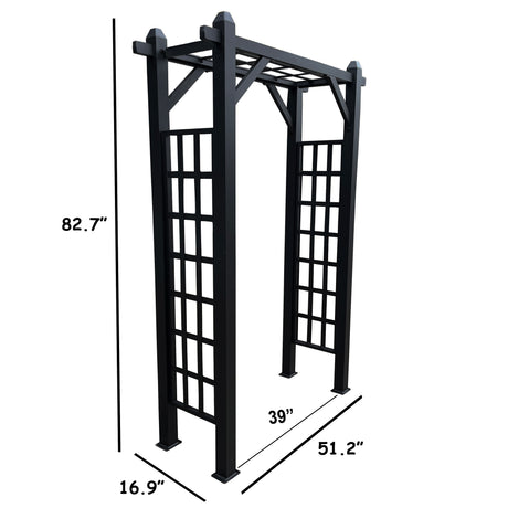 Black Modern Aluminum Garden Arch