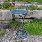 Cast Aluminum 33-in Metal Bird Bath with Branch and Two Birds