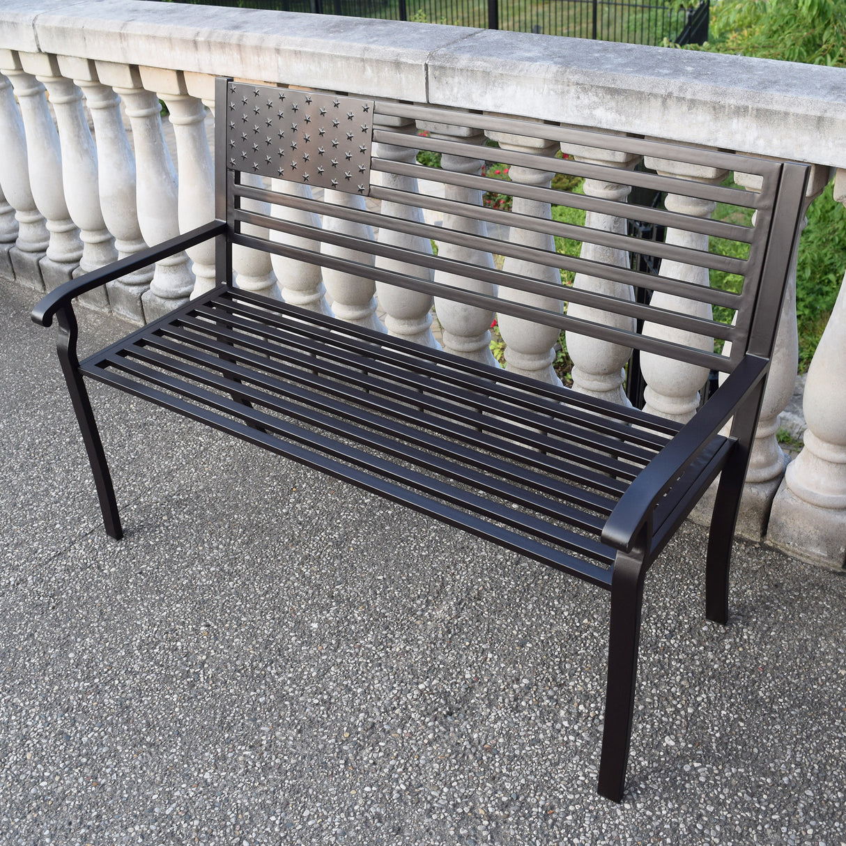 Steel Patio 50-in American Pride Bench in Coffee Finish