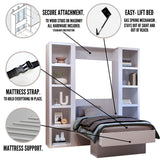 Grey Twin Murphy Bed with Bookshelves - Sharicks