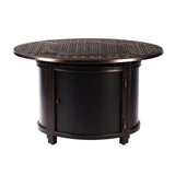 Aluminum 44-in Round Propane Fire Table with Beads, Covers and Lid