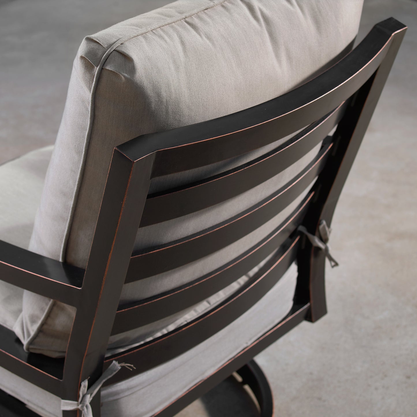 Aluminum Modern Deep Seating Swivel Rocking Club Chairs Grey Cushions