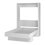 Easy-Lift Queen Murphy Wall Bed in White with Shelf - Sharicks