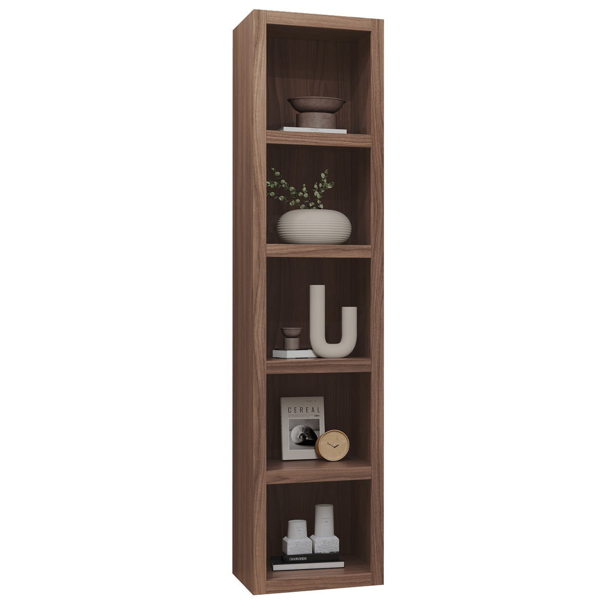 Brown Natural Wood Grain 84-in Tall Wooden Bookcase Shelf - Sharicks