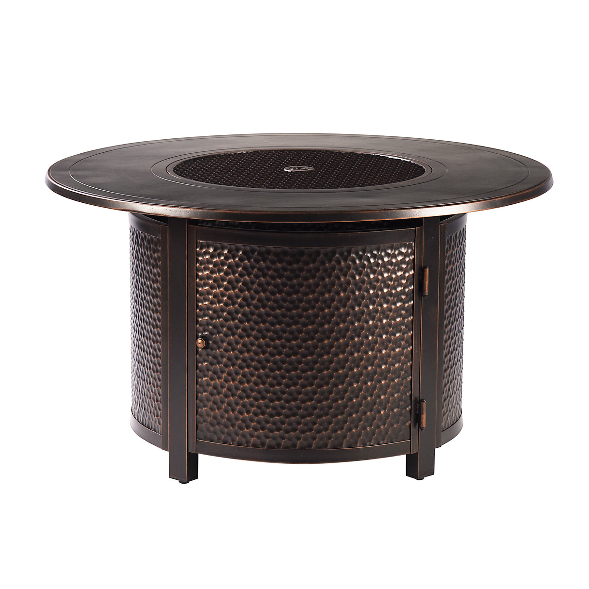 Aluminum 44-in Round Propane Fire Table with Beads, Covers and Lid