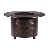 Aluminum 44-in Round Propane Fire Table with Beads, Covers and Lid