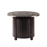 Aluminum 34-in Round Propane Fire Table with Beads, Covers and Lid