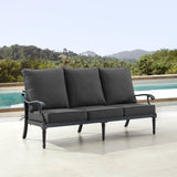 Black Aluminum Deep Seating Sofa with Cushions