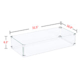 Rectangle 31.5-in X 16.9-in Tempered Glass Fire Table Windshield Flame Blocker - Sharicks