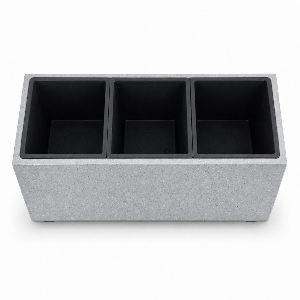 Smooth Rectangular Fiber Cement Planter, Gray