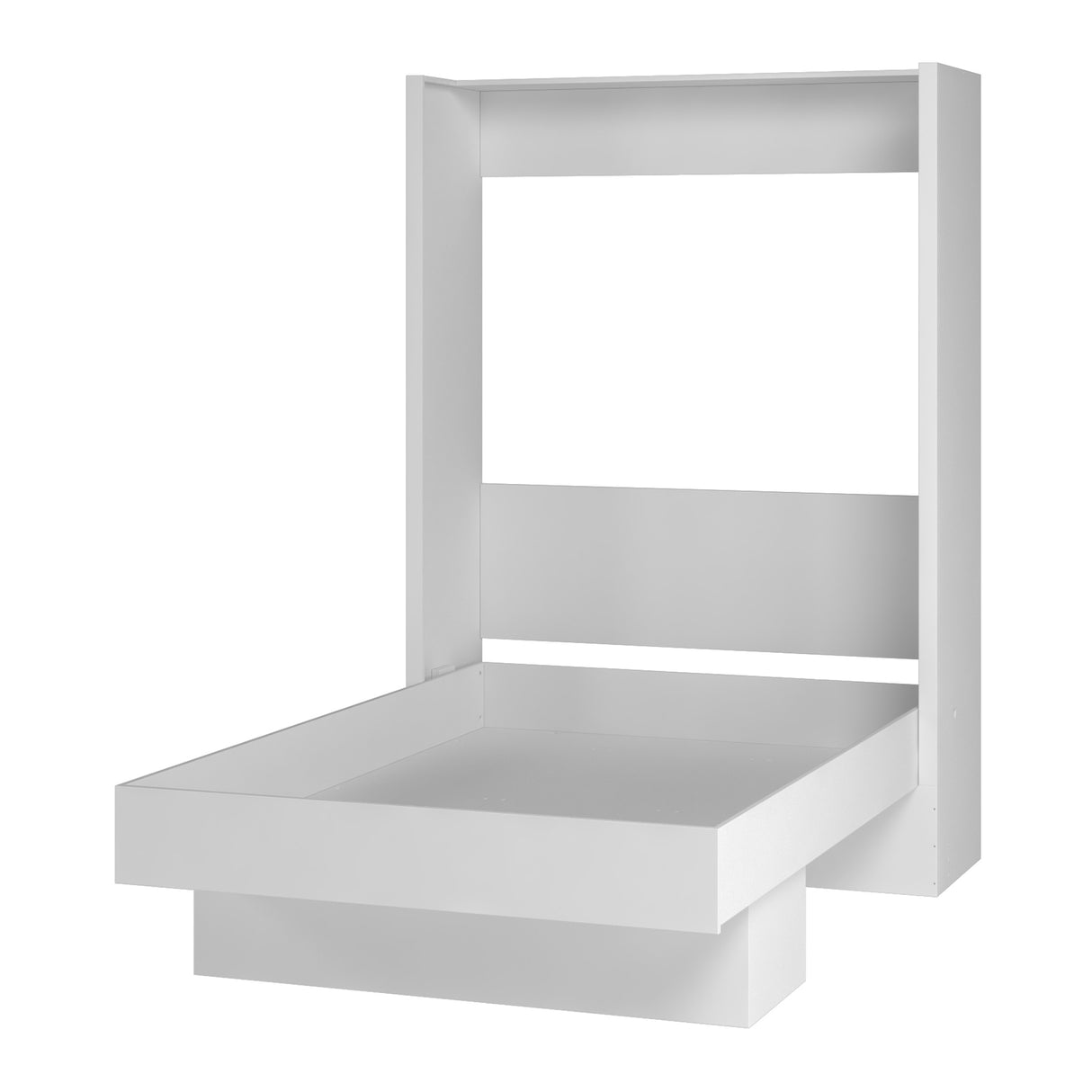 Easy-Lift Full Murphy Wall Bed in White with Shelf