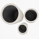 Set of 3 Tall Cylinder Polystone Indoor/Outdoor Planters, White