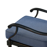 Pair of Black Aluminum Deep Seating Swivel Rocker Club Chairs with Cushions