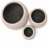 Set of 3 Smooth Round Polystone Indoor/Outdoor Planters, Sand