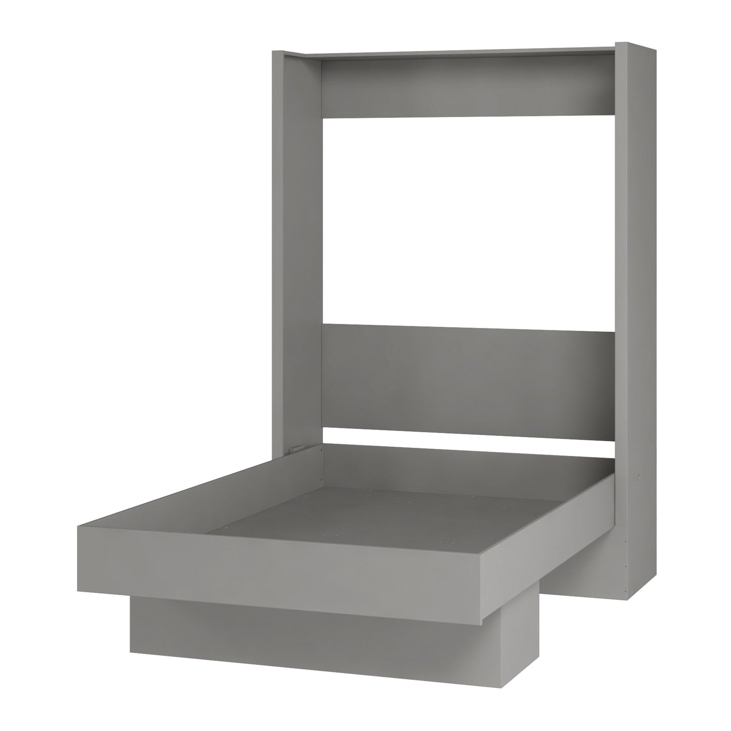 Easy-Lift Queen Murphy Wall Bed in Grey with Shelf