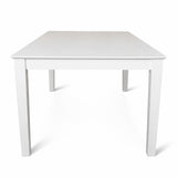Modern 78.7 Inch Rectangular Dining Table, White Finish Solid Rubberwood