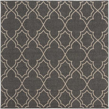 Unique Black Lattice Trellis Outdoor Rug