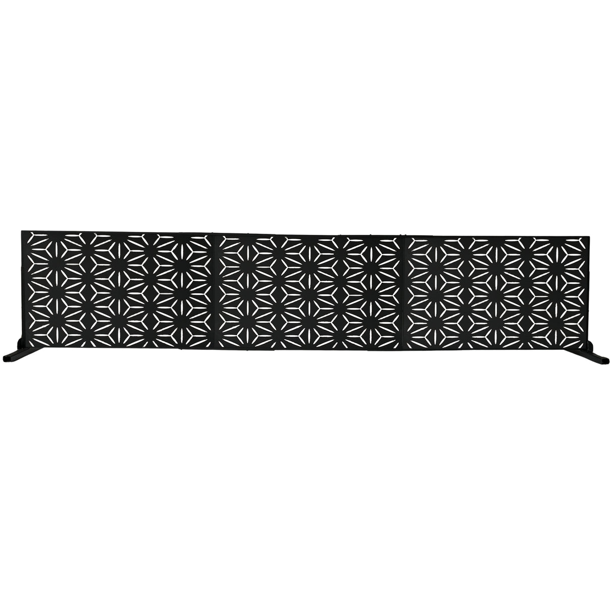 6 ft. X 4 ft. Black Freestanding Metal Privacy Screen Room Divider