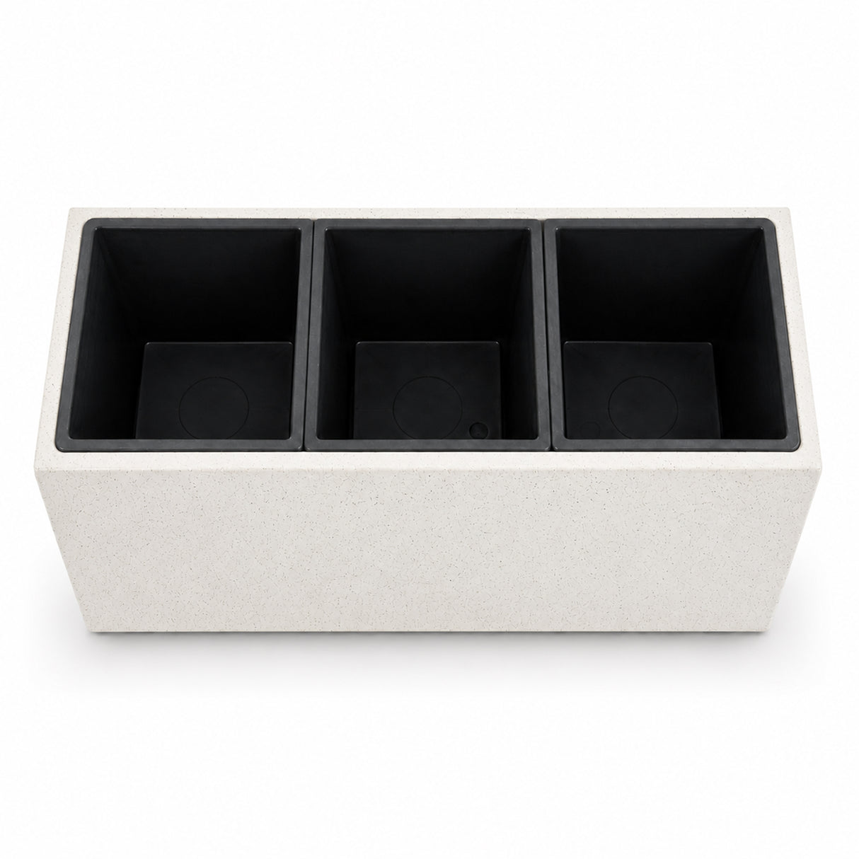 Smooth Rectangular Fiber Cement Planter, White