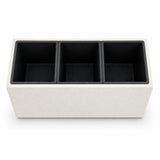 Smooth Rectangular Fiber Cement Planter, White