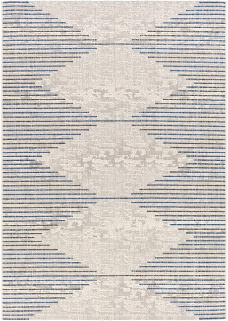 Stephan Blue & Cream Outdoor Rug