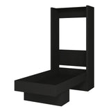 Easy-Lift Twin Murphy Wall Bed in Black with Shelf