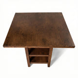 Modern 41.3 Inch Square Counter Height Dining Table, Dirty Oak Finish Solid Rubberwood