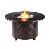 Black Aluminum Fire Table Set with Four Deep Seating Loveseats